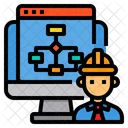 Computer Ingenieur Arbeitsablauf Symbol