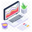 Online Geschaft Geschaftsdiagramm Online Analyse Symbol