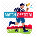 Arbitre De Football Officiel De Match Saluant Icône