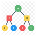 Diagrama De Decision Binaria Arbol Binario Grafico Conectado Icono