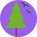 Arbol Con Pajaros Navidad Regalo Icon