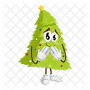 Árbol de navidad y pose avergonzada  Icono