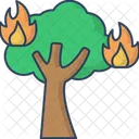 Arbol En Llamas Incendio De Arbol Incendio Forestal Icon