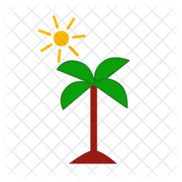 Arbre avec soleil  Icône