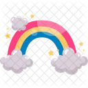Meteo Arc En Ciel Nuages Icône
