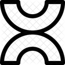 Arches Bridges Neubrutalist Shape Icon