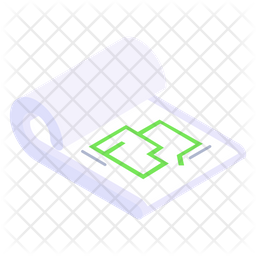 Architectural Map Icon - Download in Isometric Style