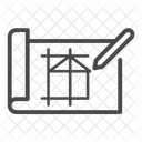 Architecture Blueprint Building Icon