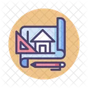 Architecture Home Plan Blueprint Icon
