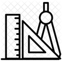 Architektenwerkzeuge Geodreieck Lineal Symbol