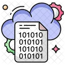 Datos Binarios En La Nube Codigo Binario Documento Binario Icono