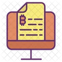 Computadora Con Archivos Bitcoin Archivo Bitcoin Documento Bitcoin Icono