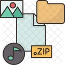 Archivo Zip Archivos Procesamiento De Datos Icono