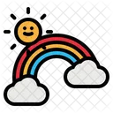 Arco Iris Sol Clima Ícone