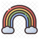 Arco Iris Nuvem Atmosferico Ícone