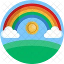 Dia Soleado Arco Iris Nube Icon