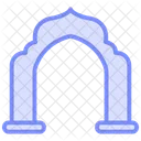 Icono De Linea De Duotono De Arcos Islamicos Icono