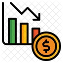 Argent vers le bas  Icône