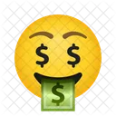 Argent Bouche Visage Emoji Emoticone Icône