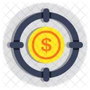 Objectif Monetaire Objectif En Dollars Objectif Financier Icône