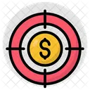 Objectif Monetaire Objectif En Dollars Objectif Financier Icône