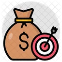 Objectif Monetaire Objectif En Dollars Objectif Financier Icône