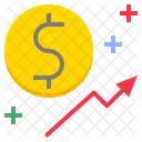 Croissance Rendement Piece De Monnaie Icône