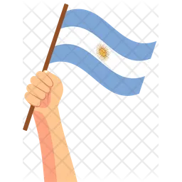 Argentine hand holding Flag Icon