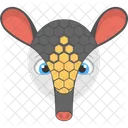 Black Armadillo Face Icon