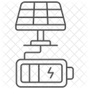 Icone De Linha Fina De Armazenamento De Energia Solar Ícone