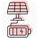 Icone De Linha Fina De Sombra De Cor De Armazenamento De Energia Solar Ícone