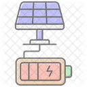 Icone De Cor Linear De Armazenamento De Energia Solar Ícone