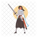 女性、戦士、中世 アイコン
