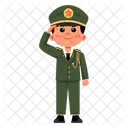 Army Character Cute Icon