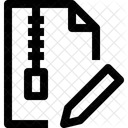 Arquivo Zip Escrever Arquivo Ícone