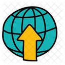 Arrow Up Globe Icon