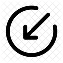 Arrow Circle Broken Down Left Arrow Navigation Navigate Icon