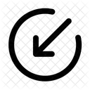 Arrow Circle Broken Down Left Arrow Navigation Navigate Icon