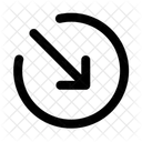 Arrow Circle Broken Down Right Arrow Navigation Navigate Icon