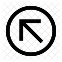 Arrow Circle Top Left Directional Pointer Icon
