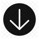 Arrow Down Circle Glyph Glyph Style Arrow Icon