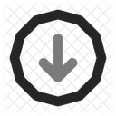 Arrow Down Edgy Circle Arrow Duo Line Icon