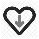 Arrow Down Heart Arrow Duo Line Icon