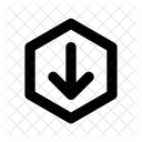 Arrow Down Hexagon  Icon