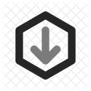 Arrow Down Hexagon Arrow Duo Line Icon