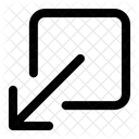 Arrow Down Left Box Outline Multipurpose Outline Icon