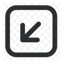 Arrow Down Left Square Contained Arrows Direction Icon