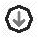 Arrow Down Octagon Arrow Duo Line Icon