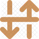 Arrow Down Up Across Line Direction Symbol