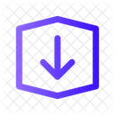 Arrow Downs Stretched Hexagon  Icon